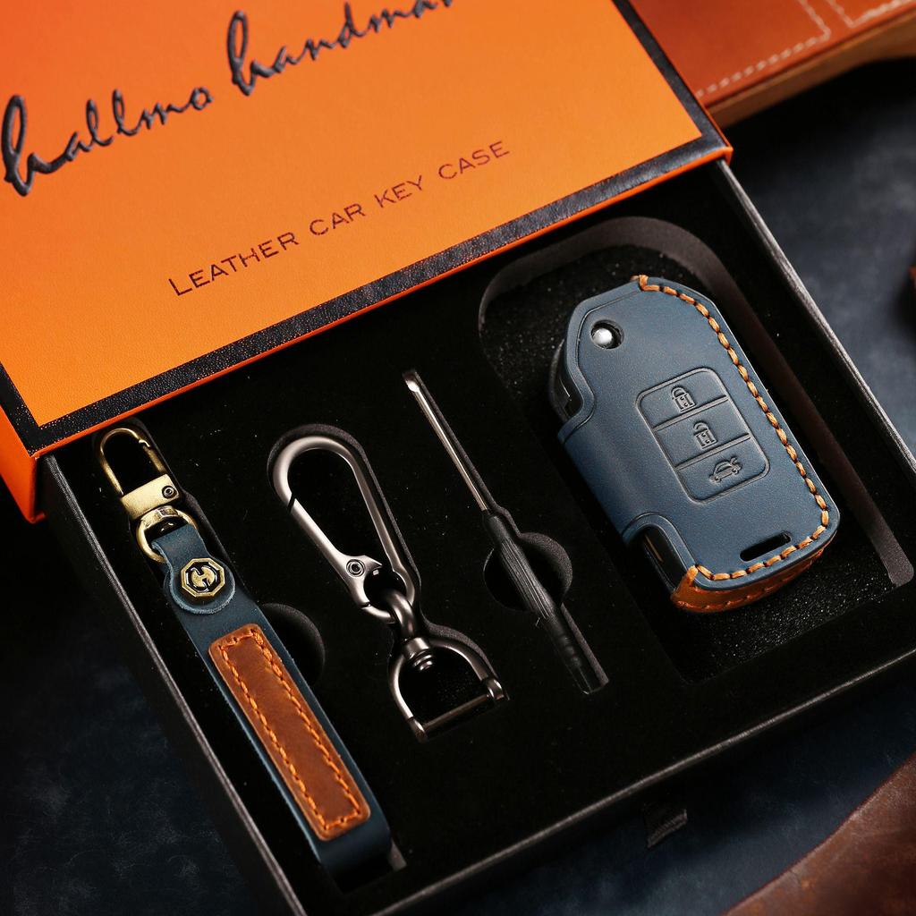 Handmade Premium Leather Key Cover for Honda Civic and Accord