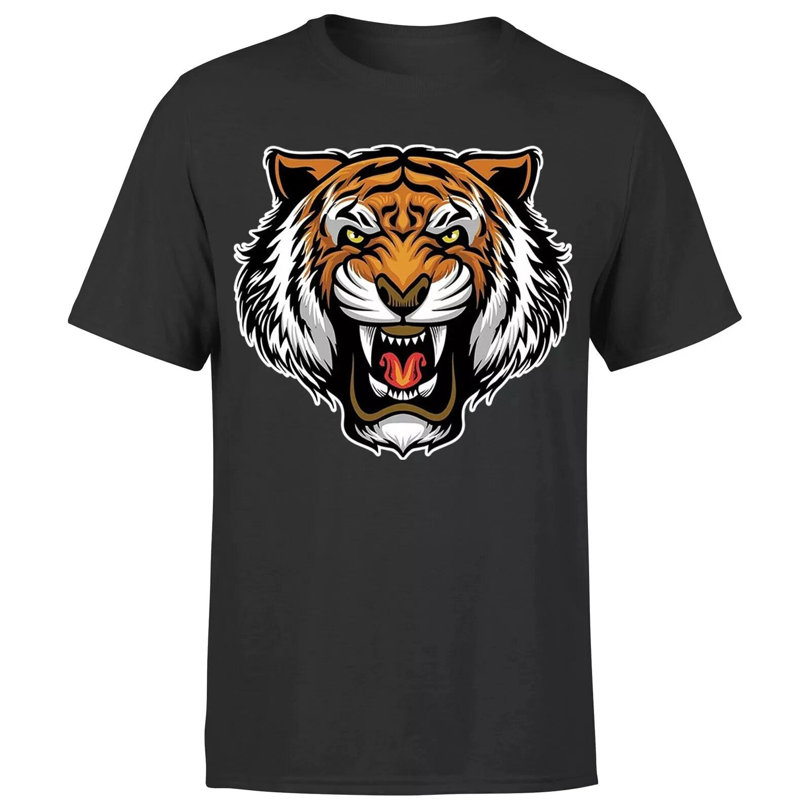 

Tiger Head Cool Tee Top Mens TShirt#P1#OR#A 3XL