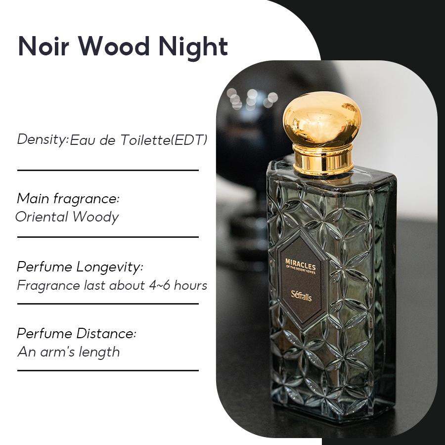 Séfralls NOIR WOOD NIGHT PERFOME WOODY FRAGRANCE 100ml/3.4fl.oz Refreshing, High-end Perfume, Wood Fragrance, Lasting Fragrance,