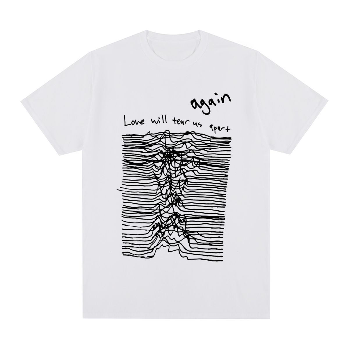 

LOVE WILL TEAR US APART Винтажная футболка Joy Division Unknown Pleasures Хлопковая мужская футболка Новая футболка Женские топы S