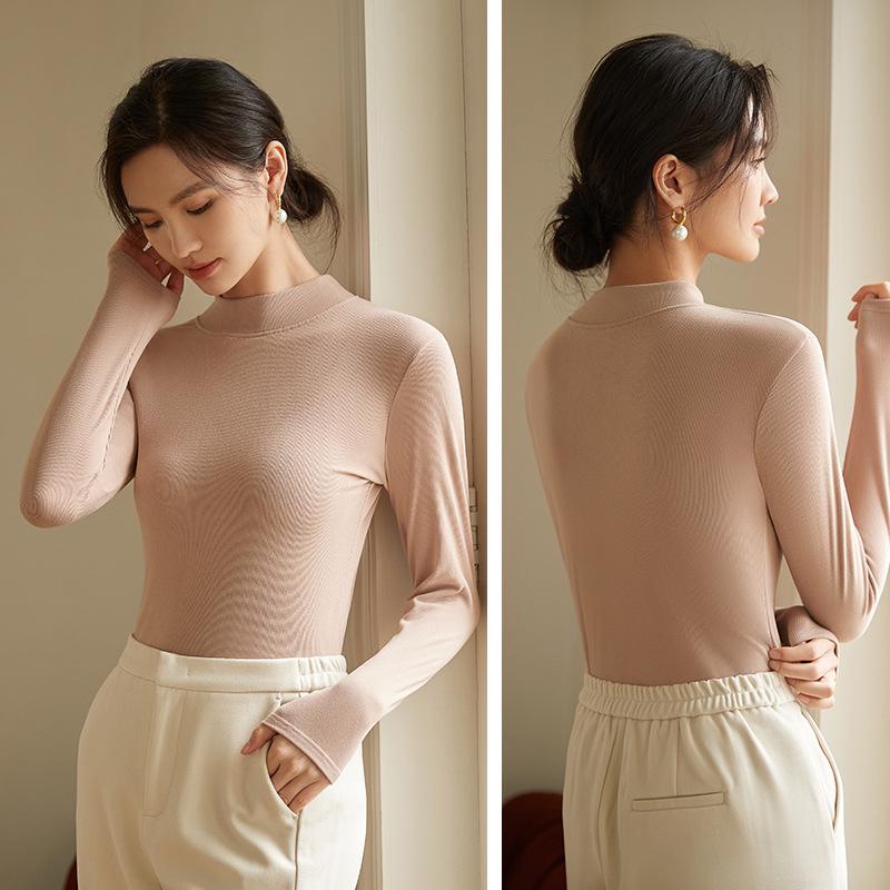 Damen Thermisches Halbrollkragenshirt: Herbst/Winter Unterwäsche für Wärme