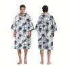Erwachsenen Badeponcho mit Kapuze, Schwimm- und Strandtuch, Mit Reißverschluss, Geeignet für Schwimmen und Strandurlaube