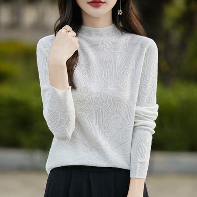 Autumn Women's Knitwear Sweater Half High Neck Bottom Shirt