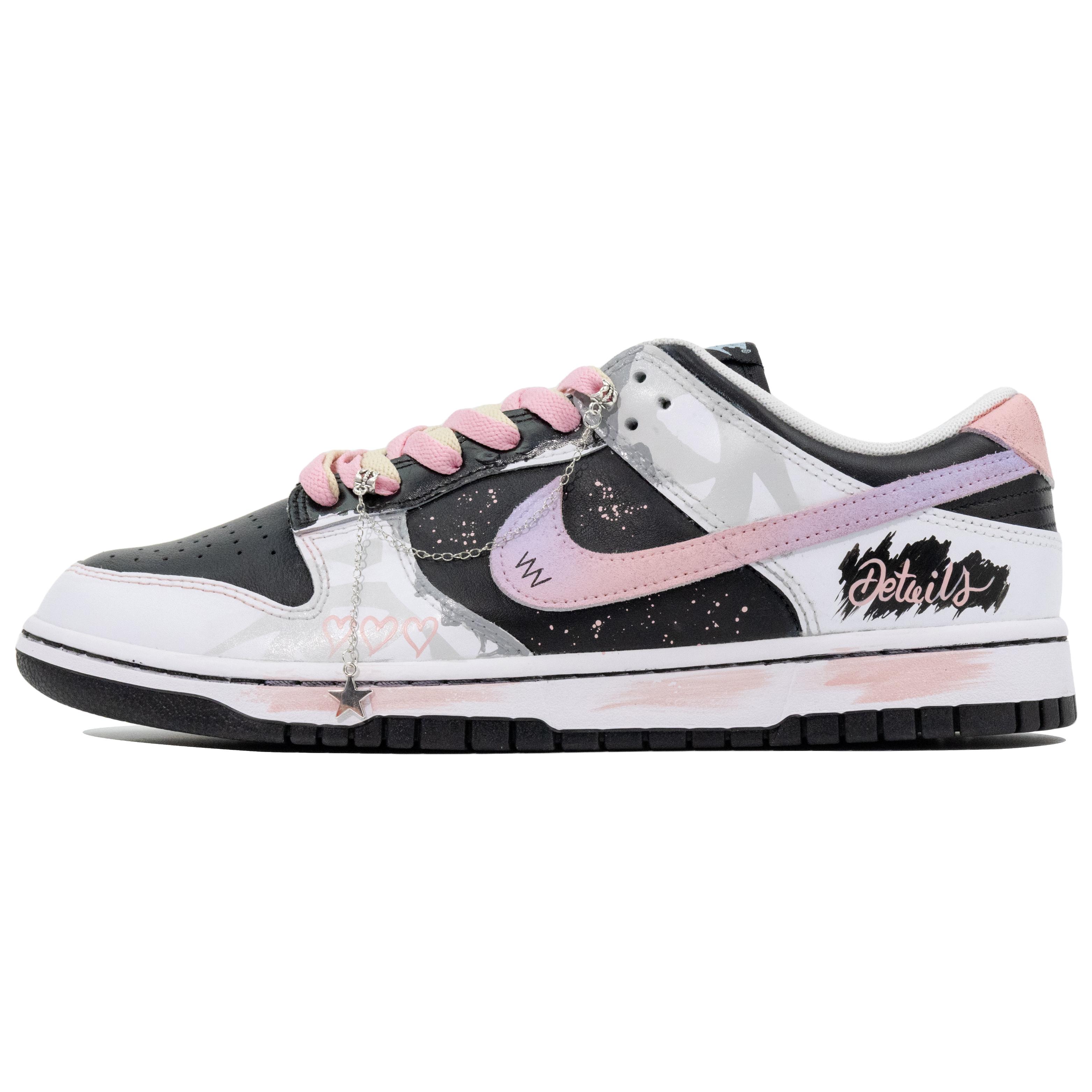 

Nike Dunk Micro Fairyland Abrasion Resistant Low top Skateboard Shoes Unisex Black White Pink IB4620-141(Team791-) 44.5
