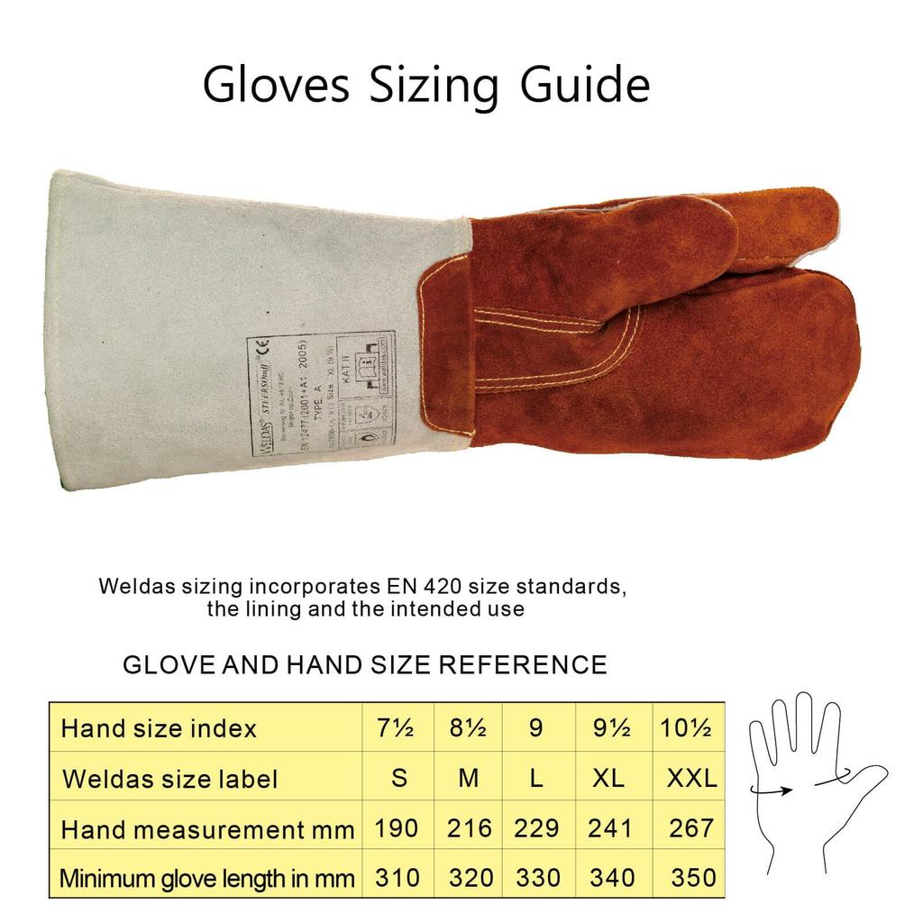 [STEERSOTUFF] Weldas Premium High-Heat Welding Gloves, COMFOflex® and Wool Lining, Heavy-Duty Leather Cuff, One-Finger Mitten, 10-2900XL-MIT, Coffee B
