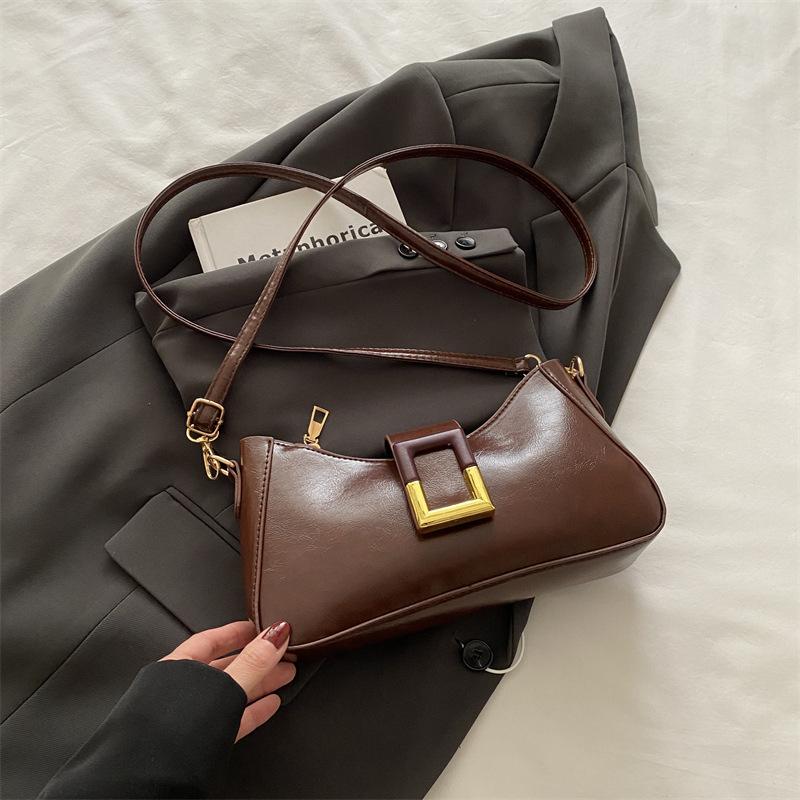 Niche design handbag women's 2025 new retro fashion shoulder bag high sense versatile baguette bag underarm