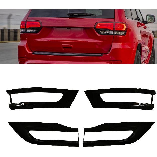 Compatible with 2014-2021 Jeep Grand Cherokee Tail Light Trim Bezel Kit Cover Carbon Fiber Look