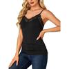 Canottiere Estive da Donna in Pizzo Scollo a V Eleganti con Spallino Sottile Blusa Vestibilità Aderente Monocolore Semplice Dolce Casual Senza Schiena Moda Camicie Eleganti