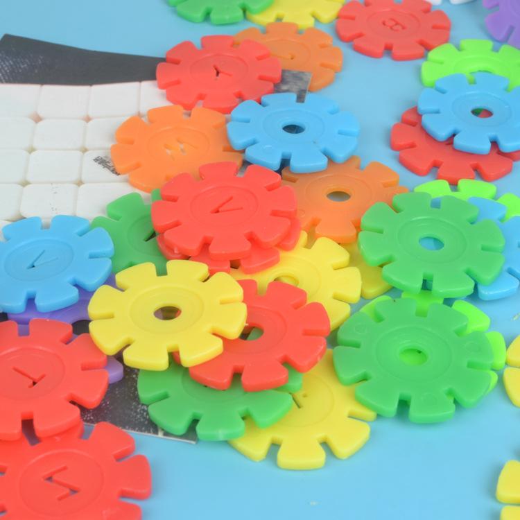 60/100/200 Stück Früherziehung Einstecktasche Schneeflocke Baustein Set Baby Puzzle Kunststoff Zusammenbauen Bausteine Spielzeug DDJ