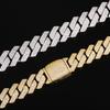 16mm 3-Row Rhombus Cuban Chain Bracelet with Inlaid Moissanite - Luxury Hip Hop Style for Men