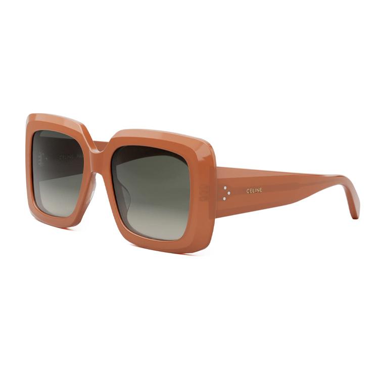 Celine Solid Color Mirrored Lens Acetate Square Sunglasses Women sunglasses Brown CL40263I5442F 54,Brown