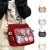 Women Ita Bag Japanese Style Shoulder Purse Multi-pockets Cartoon Book Bag Adjustable Strap Simple Tote Bag Trendy Outdoor Bag
