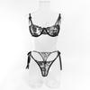 Elegant Cross-border Sexy Embroidered Lace Butterfly Bra & Lingerie Set
