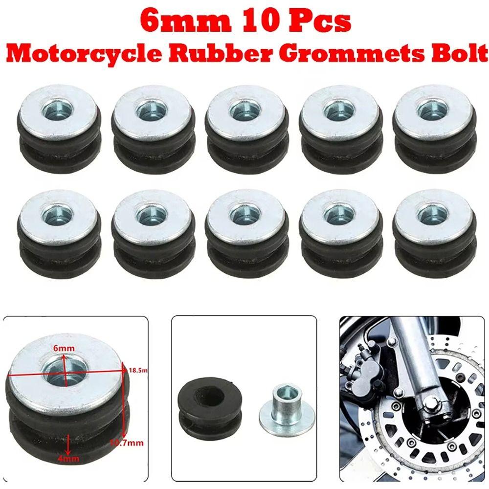 10Pcs/Set Rubber Steel Rubber Grommets Universal Shock Absorption Bolt Replacement Motorcycle Fairing Bolts