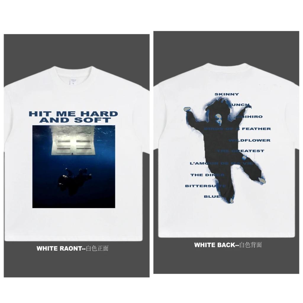 The Same Style As BILLIE's HIT ME HARD AND SOFT Album Print Men's and Women's American Pure Cotton Short-sleeved Shirt