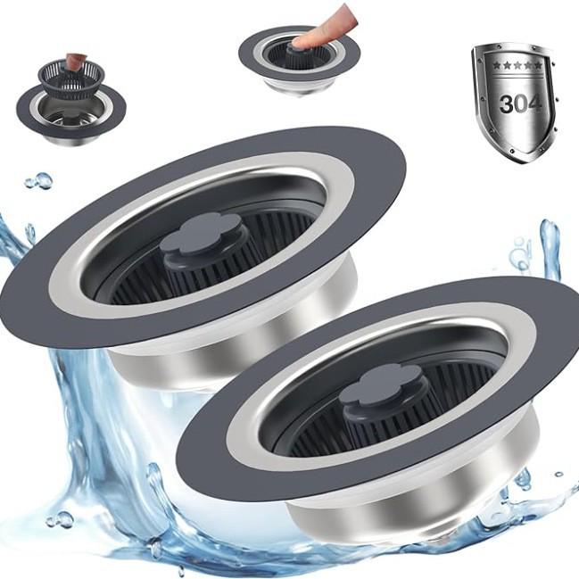 Stainless Steel Pop-up Anti-clog Kitchen Sink Drain Filter & Food Catcher Basket
