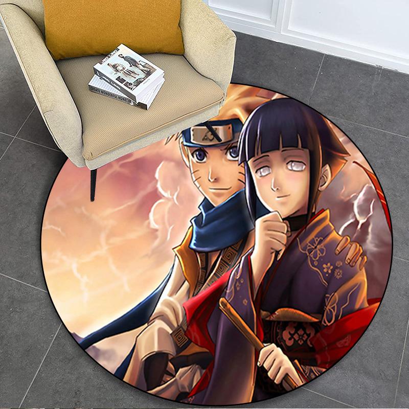 1Pc Naruto Circular Rug Office Decorative Carpet For Living Room Bedroom Door Mat Floor Carpet Computer Chair Area Rug