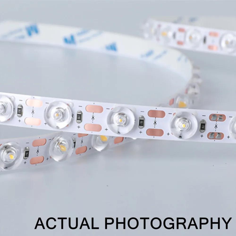 24V LED Strip Light 12mm 48LEDs/M Flexible Rope Light SMD with Lens Self-Adhesive Tape for Bedroom Mirror DIY Home Decoration