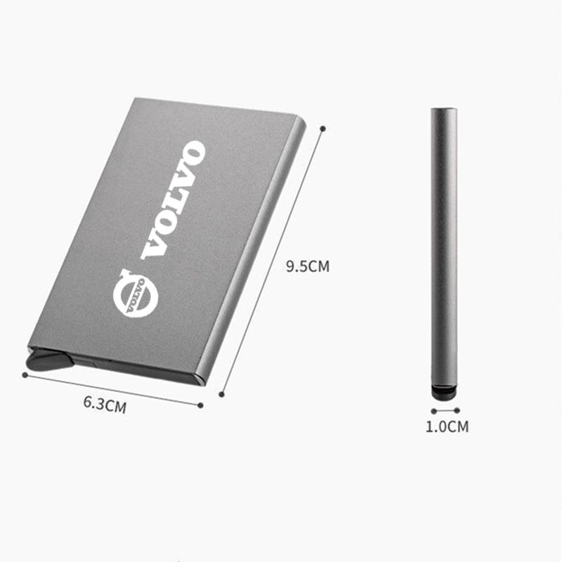 Anti-theft Smart Bracket Slim ID Card Holder Metal Bank Credit Card For Volvo XC60 XC90 S60 V50 V60 V70 V90 S90 Accessories