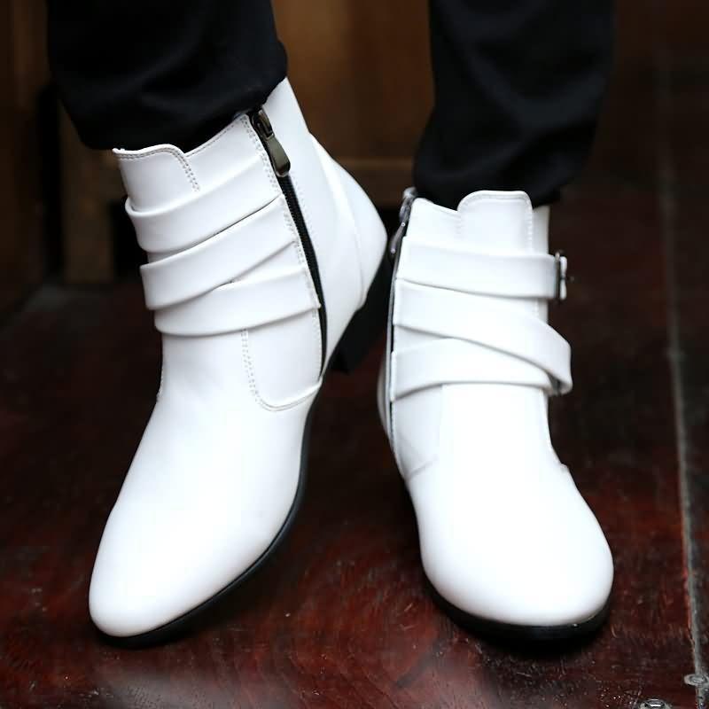 Leather Boots Men's High-top Short Boots Men's Business Pointed Casual Men's Boots Plus Size