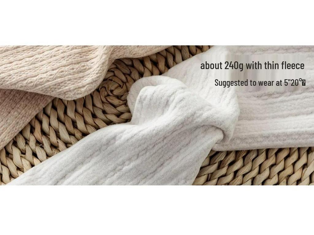 Women's Japanese Retro Cable Knit Fleece-Lined Stirrup Leggings - Autumn/Winter Style White Pantyhose