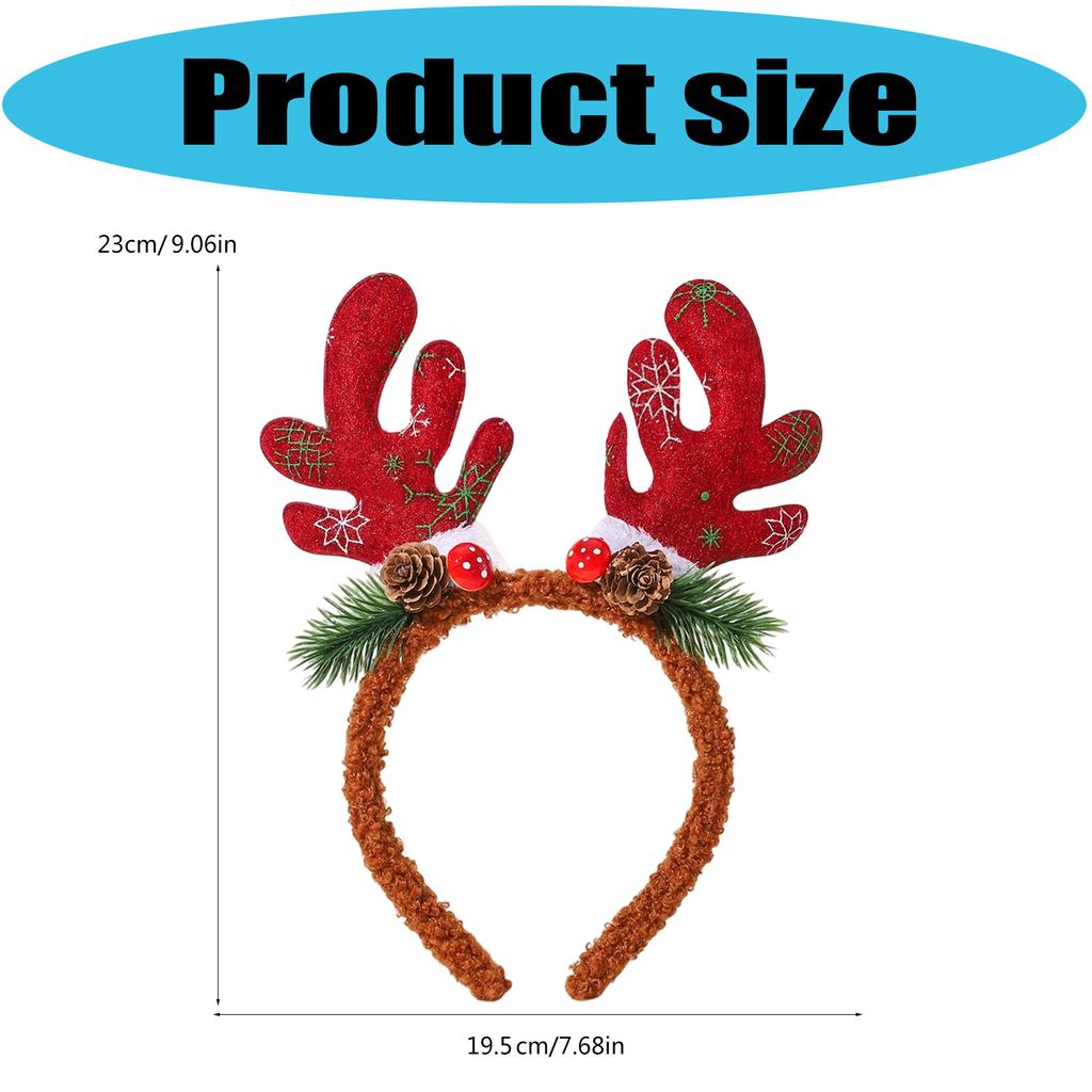 Plush Antler Hairband Photo Props Fun Headbands Party Christmas Karaoke Party Hair Hoop for Stage