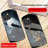 Red Moon Explorer For IPhone 16 Pro Max 15 Pro 14 13 12 Mini 11 XS Max XR 7 8 Plu SE 2022 Elliptical Glass Phone Case