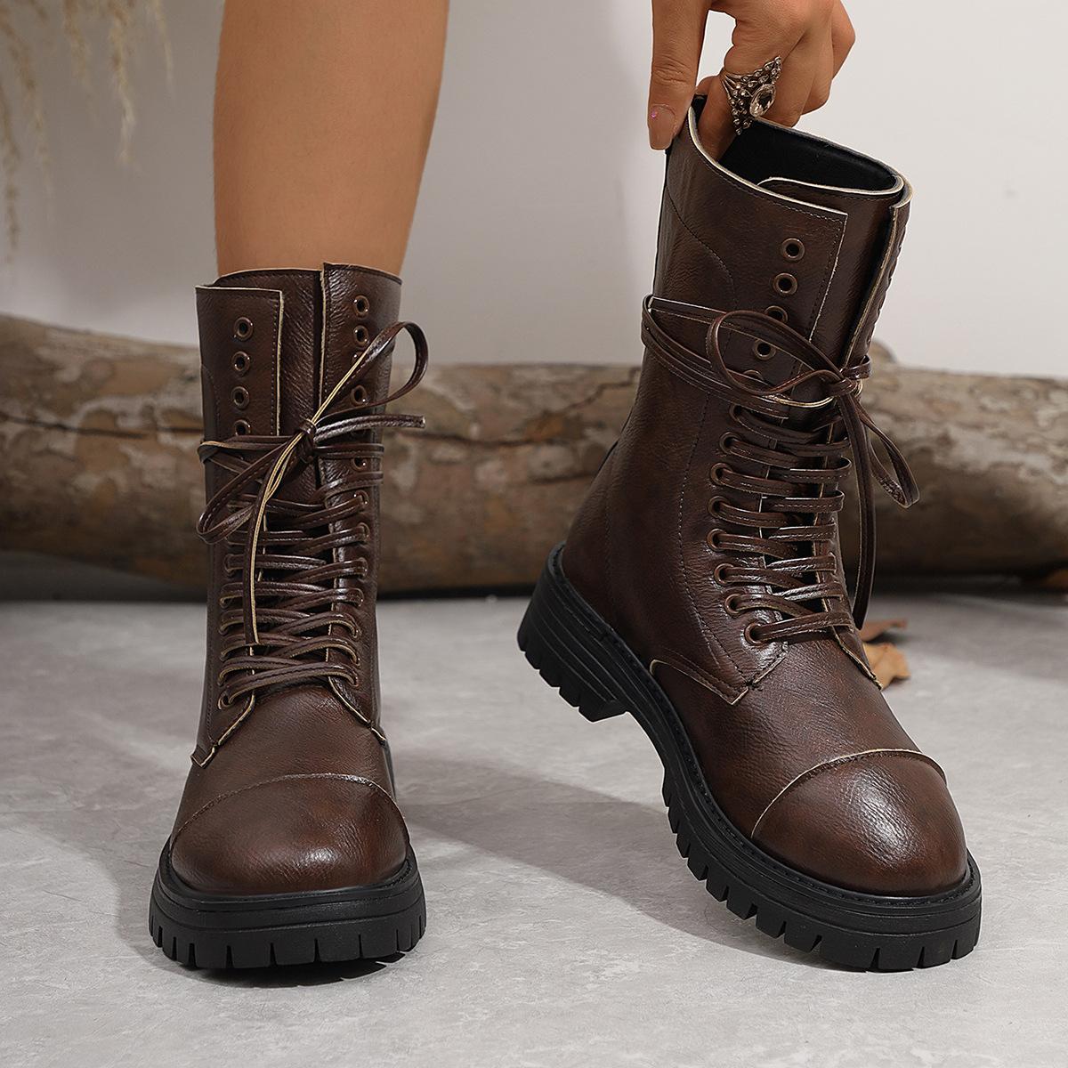 

Thick heel retro British Martin boots women s boots 2024 new versatile fashion short boots locomotive boots medium boots 43