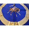 Used HERMES Scarf Kare90 Horse Tack Pattern Blue