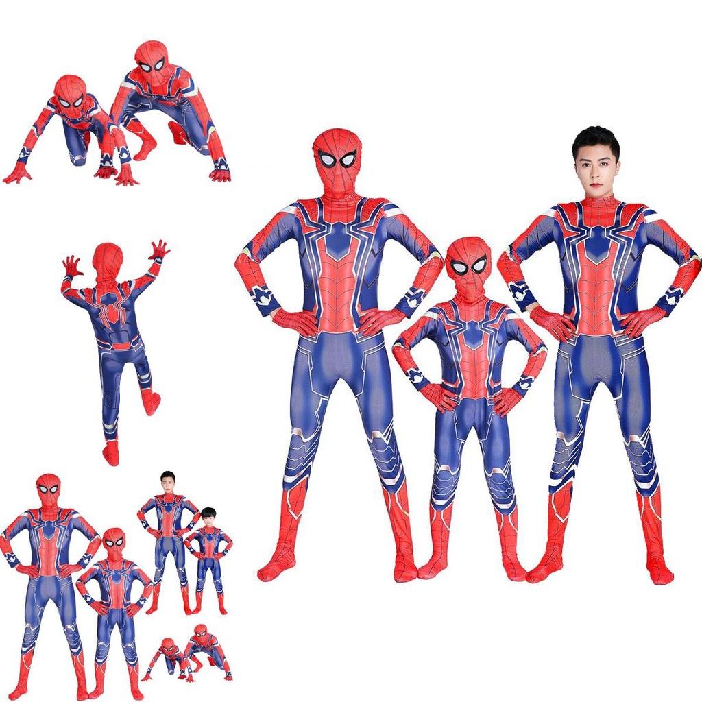 Marvelous Avengers Endgame Iron Spider-man Peter Parker Breathable Jumpsuit For Kids