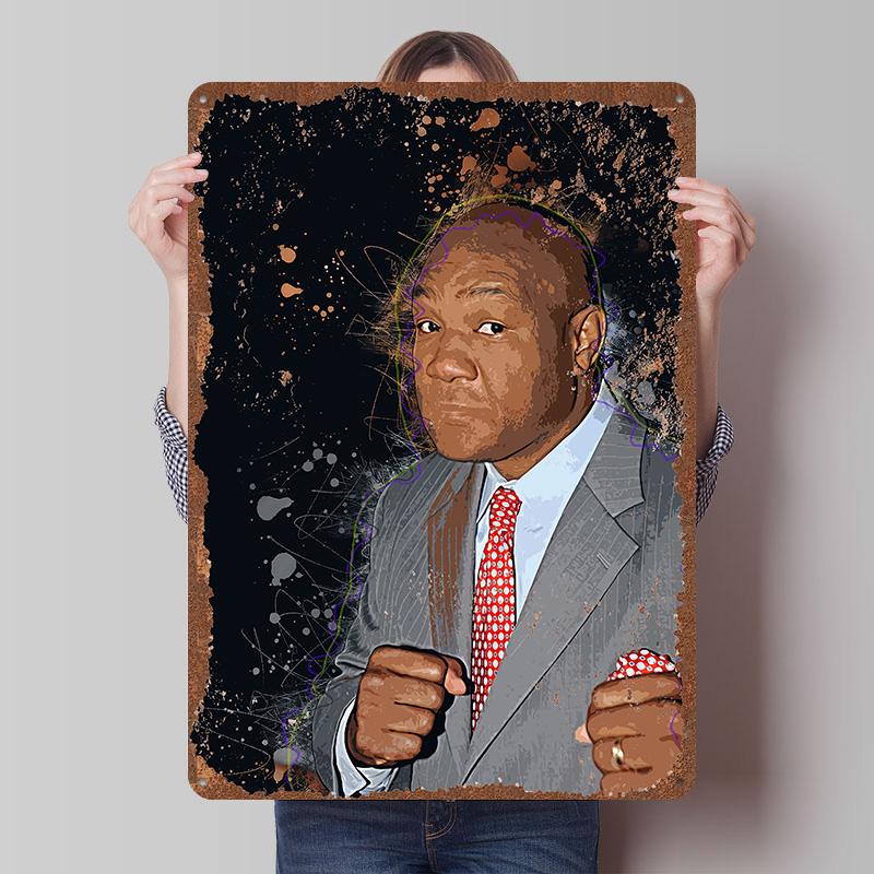George Foreman Boxer Metal Posters Custom Vintage Metal Signs Wall Art Tin Plaque for Man Cave Bar Accessories Home Decoration