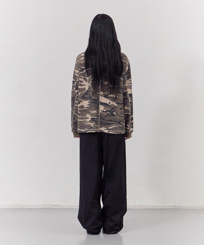 Waffle Hoodie Long Sleeve Khaki