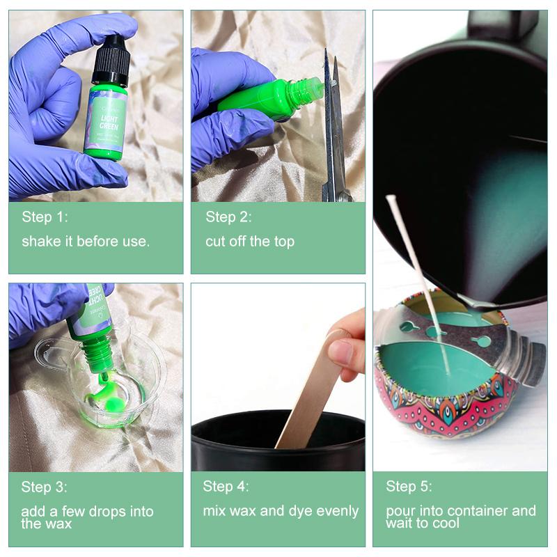 18 Colors 10ml Liquid Dye Candle Resin Pigment Colorant Resin Soy Wax Dye for DIY Candle Soap UV Epoxy Resin Mold Crafts Making