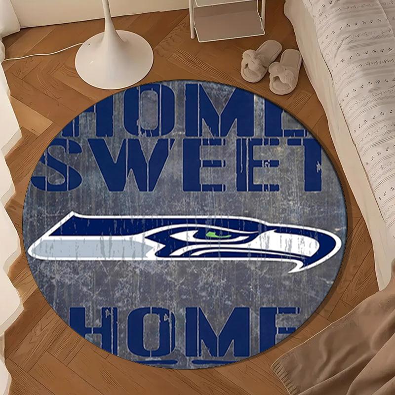 Seattle Seahawks Logo Round mat, Anti-slip Circle Carpet Chair rug For livingroom,Bedroom, doormat home decor Gift Christmas Gifts