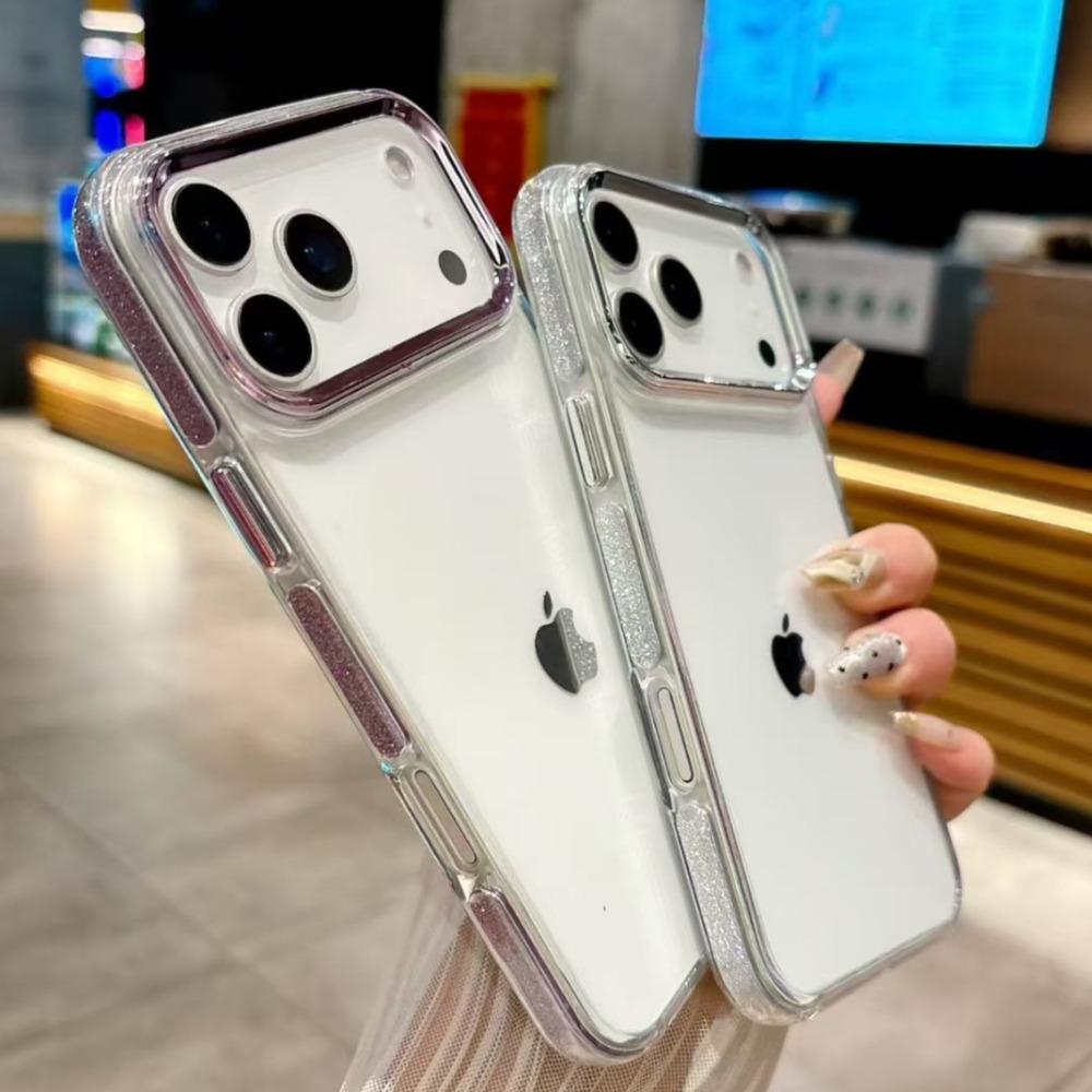 Luxury Sparkling Transparent Phone Case for IPhone 17 16 15 14 13 12 11 Pro Max 17 Air Shock Protection Cover