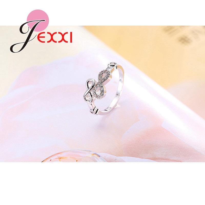 Double Bowknot Style Women Rings 925 Sterling Silver Color Tiny Smart Cubic Zirconia Crystal Ring Accessory For Cocktail Party