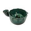 Small Produce Washing Bowl with Glazed Body, Center Water Guide and Drain Holes for Daily Kitchen Serving Use Often