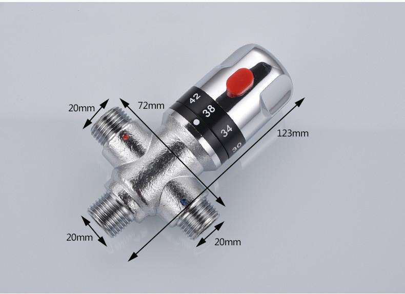 Thermostatic Mixer Valve Thermostatic Cartridge Chrome Temperature Control Shower Mixer Valve Constant Temperature Valve
