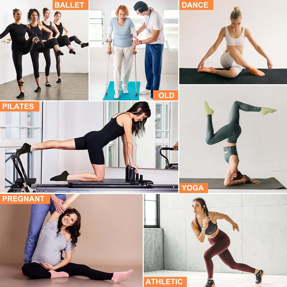 4 Pairs Non-Slip Breathable Yoga Socks for Women – Grip Socks for Pilates, Barre, Dance, and Workouts