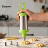 Homemade Biscuit Maker Machine Stainless Steel Cookie Press Decorating Piping Kit, Ergonomic Push Dispenser And Durable Nozzles Design, Handheld Icing