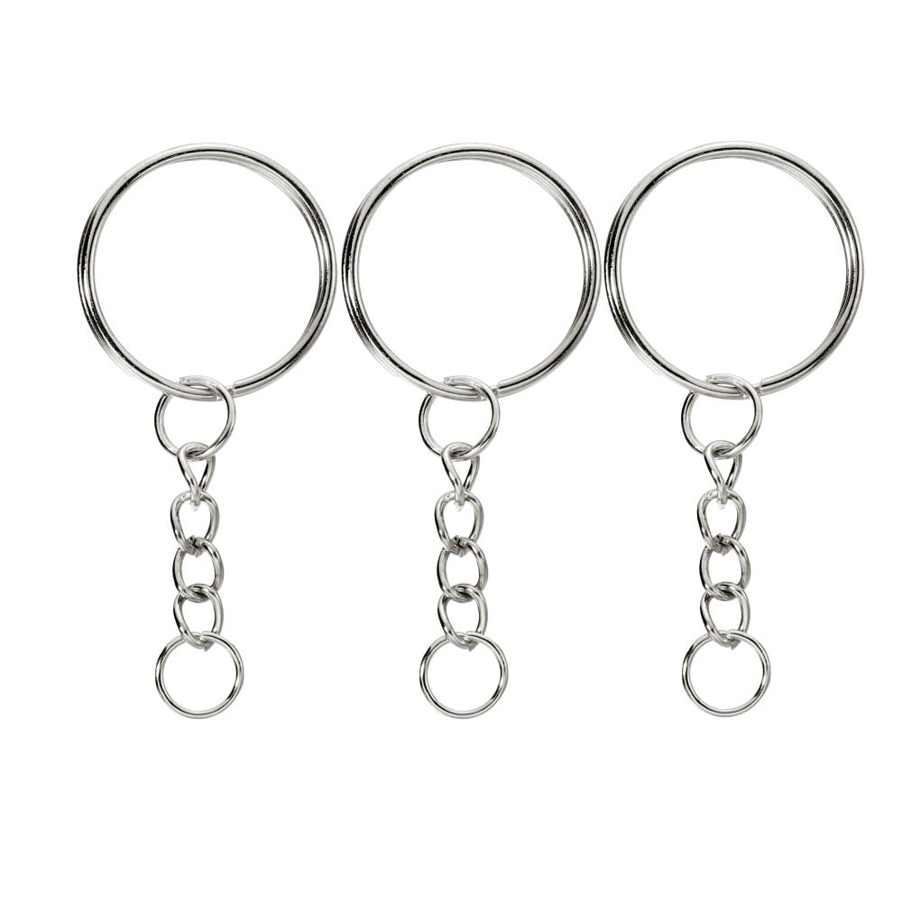 50Pcs/Lot Key Ring Key Chain Round Split Keyfob Keyrings With Jump Ring For Keychain Pendants DIY Jewelry Making Accessories