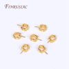 18K Gold Plated Stripes Pearl Pendant Mounting,Beads End Caps Peg Bails,Suitable For DIY Pearl Pendants Making