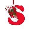 Christmas Acrylic Letter Hanging Decoration Car Rearview Mirror Xmas Tree A to Z Alphabet