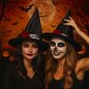 Flower Skull Wizard Cap Black Witch Hat Foldable Halloween Witch Hats  Night club