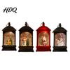 Winter Seasonal Home Decor Christmas Snow Lantern Battery Operated Swirling Water Glittering Vintage Holiday Party Table Centerpiece Santa