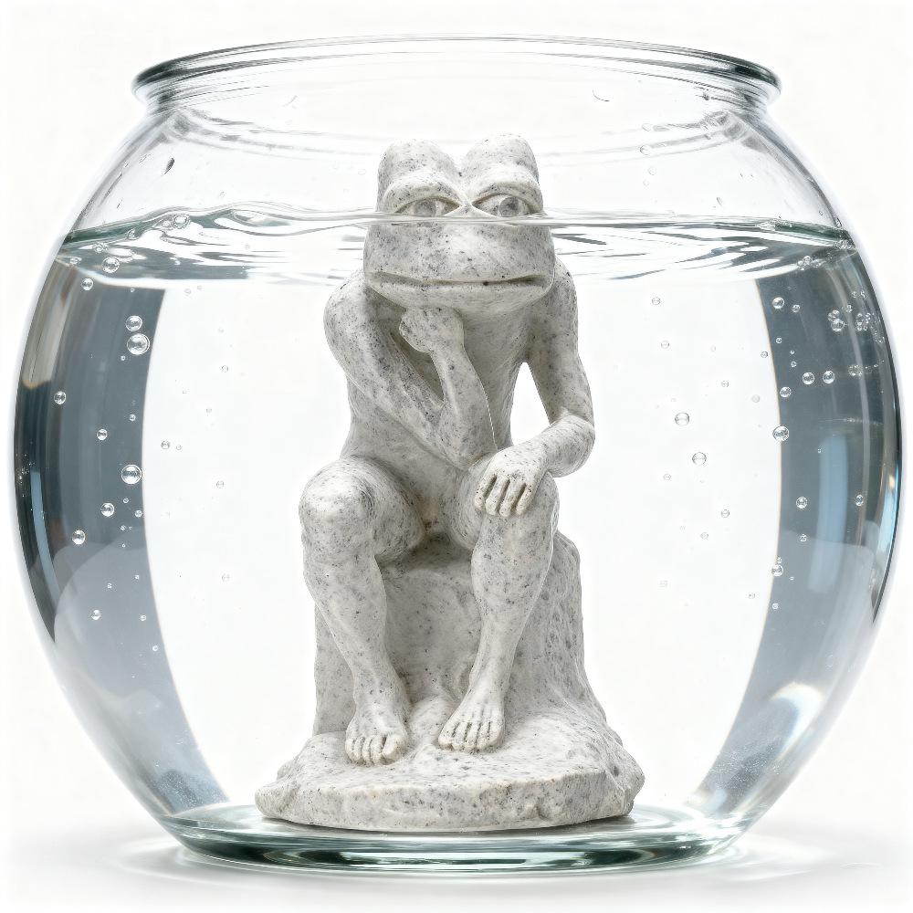 

Pepe the Frog Meditating Thinker Resin Statue: Aquarium, Living Room, Study, or Car Decor