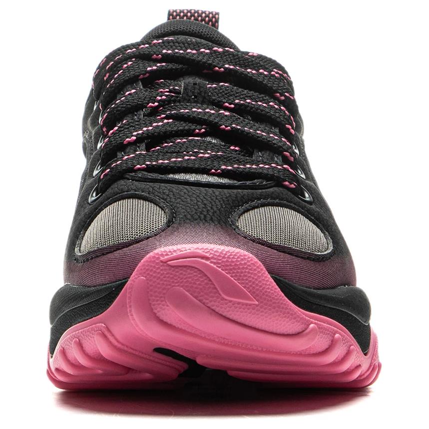 Li Ning Milkshake Soft Rebound Retro Thick Sole Shock Absorbing Wear Resistant Increased Height Low Top Casual Shoes Women sneaker AGCU404-4