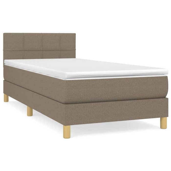 Maison Exclusive - Sommier à lattes de lit avec matelas Taupe 100x200 cm Tissu