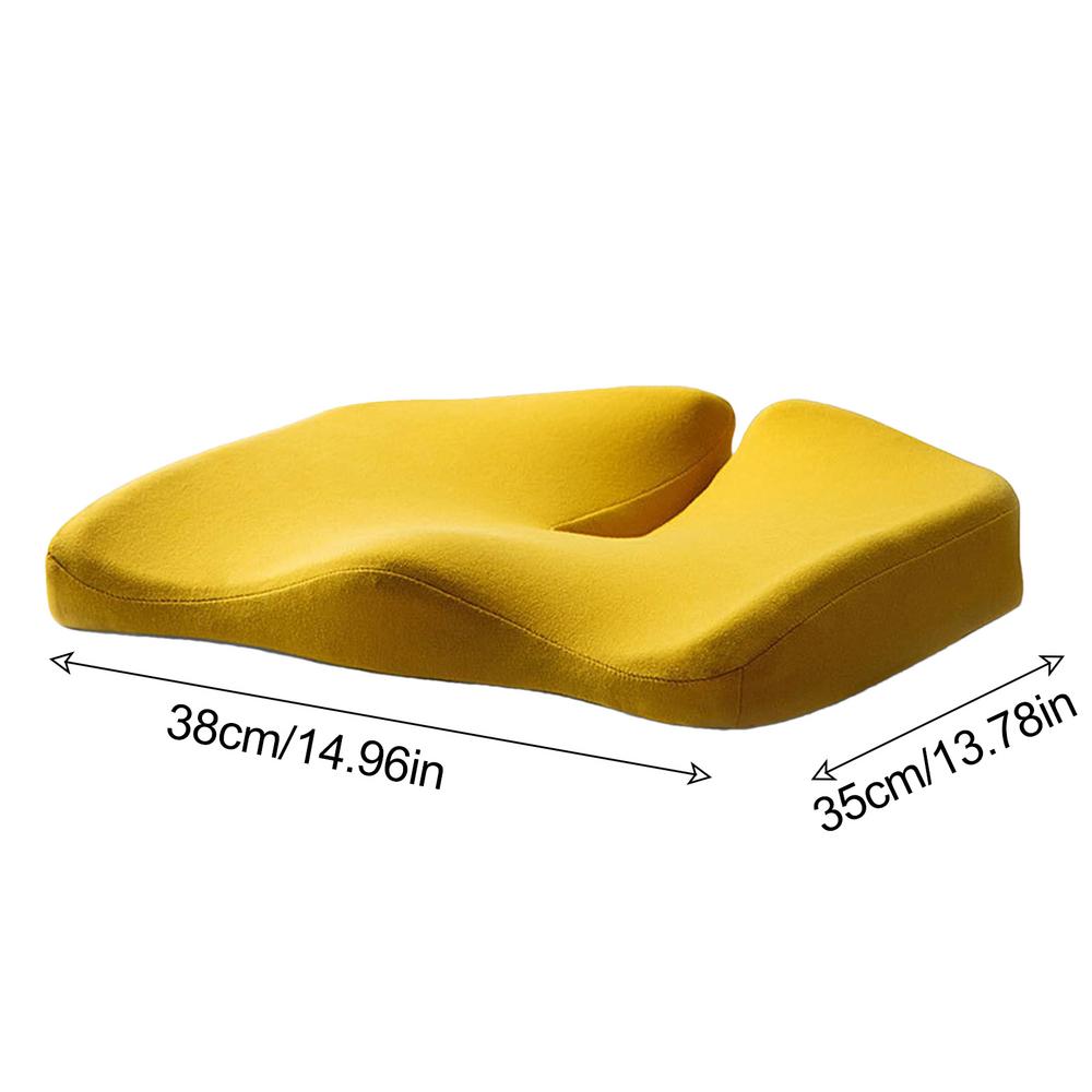 Memory Foam Office Chair Cushion Car Seat Cushion Orthopedic Pillow Buttock Coccyx Tailbone Cushion Pain Back Relief Chair Pad жёлтый