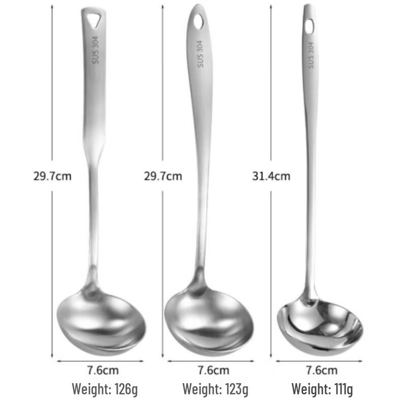 JieXing 304 Stainless Steel Long Handle Ladles & Slotted Spoons
